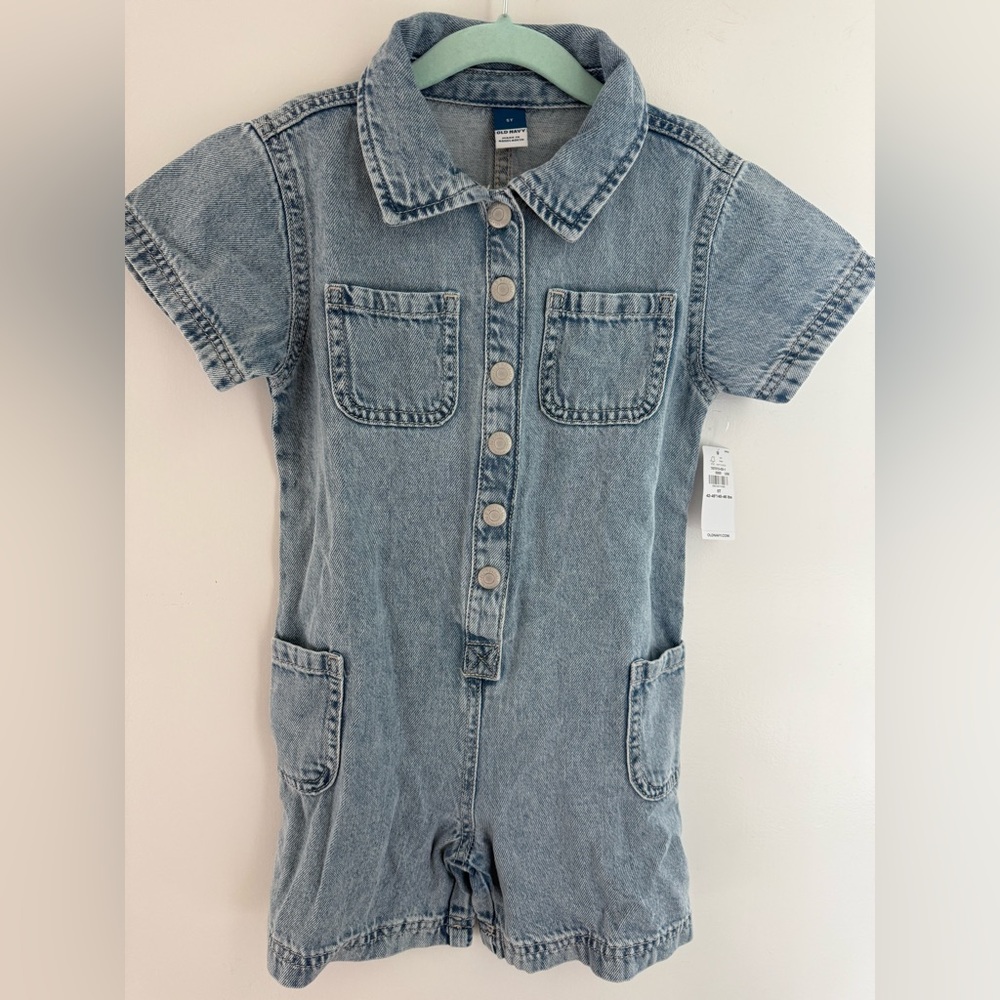 Old Navy Denim Short Sleeve Kids Romper - 5T NWT